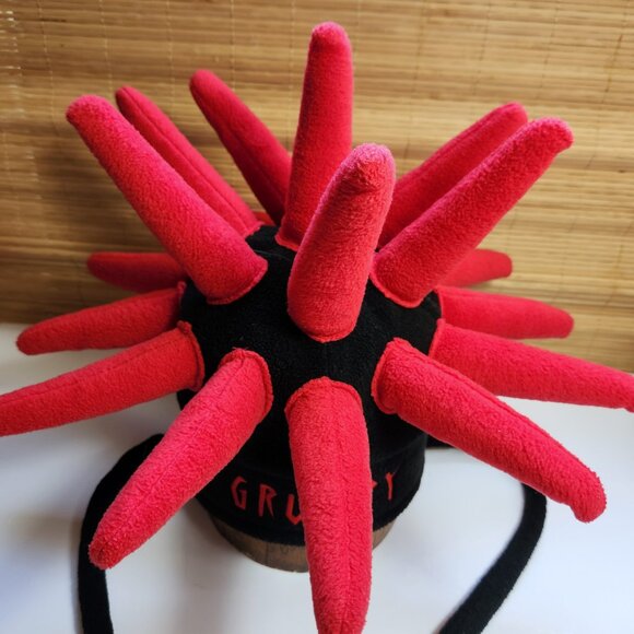 Jester Hat Grumpy Disneyland Resort Black and Red with Ties Adult One Size - Picture 3 of 6